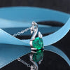 Sterling Silver IG Style Sweet Water Ripples Inlay Swan Lab-Grown Gemstone Pendant Necklace