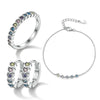 925 Sterling Silver Inlaid Zircon Heart Jewelry Set With Light Luxury Niche Style