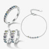 925 Sterling Silver Inlaid Zircon Heart Jewelry Set With Light Luxury Niche Style
