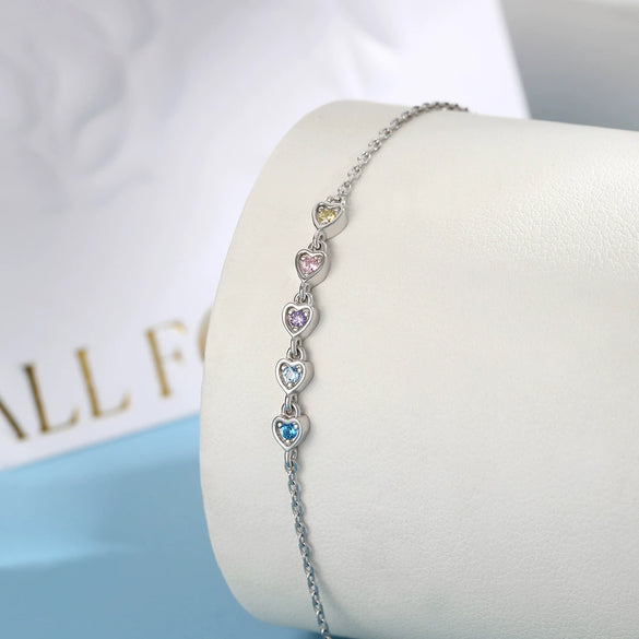 925 Sterling Silver Inlaid Zircon Heart Jewelry Set With Light Luxury Niche Style