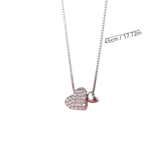 Sterling Silver Inlay Heart Shape Pendant Necklace