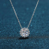Sterling Silver Inlay Round Moissanite High Carbon Diamond Necklace