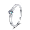 Sterling Silver Inlay Round Moissanite High Carbon Diamond Rings