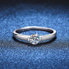 Sterling Silver Inlay Round Moissanite High Carbon Diamond Rings