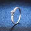 Sterling Silver Inlay Round Moissanite High Carbon Diamond Rings