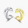 925 Sterling Silver Ins Shaped Liquid Metal Ear Clip Earring For Girls With Electroplating