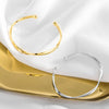 Sterling Silver Interwoven Bracelet With Mobius Ring Design And Electroplated Finish Simple Minimalist Jewelry