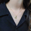 925 Sterling Silver Irregular Geometric Glazed Pendant Necklace Minimalist Electroplated Metallic Clavicle Chain