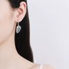 925 Sterling Silver Leaf And Flower Earrings With Inlaid Moissanite National Style Jewelry