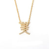 Sterling Silver Letter Pendant Necklace With Simple Diamond Accents O Chain Clavicle Necklace For Women