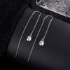 925 Sterling Silver Light Luxury Drop Shape Tassel Earrings Elegant Long Beaded Dangle Earrings For Women
