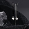 925 Sterling Silver Light Luxury Drop Shape Tassel Earrings Elegant Long Beaded Dangle Earrings For Women