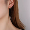 925 Sterling Silver Light Luxury Drop Shape Tassel Earrings Elegant Long Beaded Dangle Earrings For Women