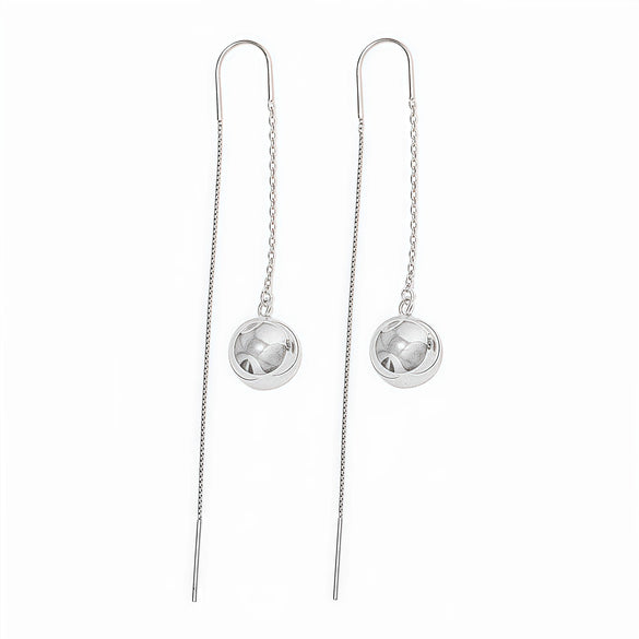 925 Sterling Silver Light Luxury Drop Shape Tassel Earrings Elegant Long Beaded Dangle Earrings For Women