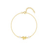 925 Sterling Silver Love Bow Geometric Minimalist Electroplated Pearl Bracelet For Women