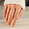 Sterling Silver 925 Love Shape Double Ring Set Geometric Style Electroplated For Women