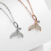 Sterling Silver Mermaid Tail Pendant Necklace Geometric Clavicle Chain Light Luxury Style For Women