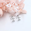 Sterling Silver Micropaved Stone Airplane Style Earrings With Electroplating