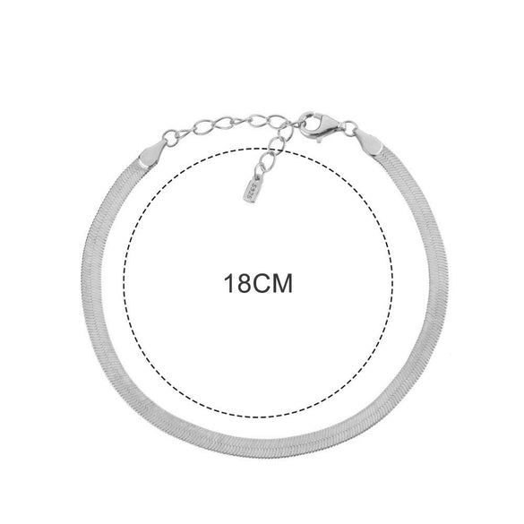 925 Sterling Silver Minimalist Flat Snake Bone Chain Choker And Bracelet For Women With Geometric Design And Electroplating