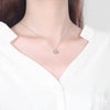 Sterling Silver Minimalist Geometric Pendant Clavicle Necklace For Women With Cross Chain Electroplated Finish