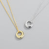 Sterling Silver Minimalist Geometric Pendant Clavicle Necklace For Women With Cross Chain Electroplated Finish