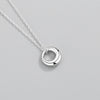 Sterling Silver Minimalist Geometric Pendant Clavicle Necklace For Women With Cross Chain Electroplated Finish