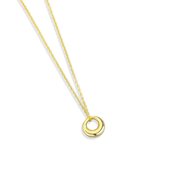 Sterling Silver Minimalist Geometric Pendant Clavicle Necklace For Women With Cross Chain Electroplated Finish