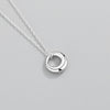 Sterling Silver Minimalist Geometric Pendant Clavicle Necklace For Women With Cross Chain Electroplated Finish
