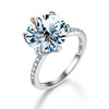 925 Sterling Silver Moissanite Pigeon Egg Ring With Classic Six Claw Design Electroplated For Women