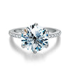 925 Sterling Silver Moissanite Pigeon Egg Ring With Classic Six Claw Design Electroplated For Women
