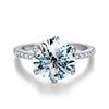 925 Sterling Silver Moissanite Pigeon Egg Ring With Classic Six Claw Design Electroplated For Women