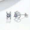 925 Sterling Silver Moissanite Single Stud Earring Geometric Cow Head Prong Set Electroplated Fine Jewelry