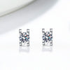 925 Sterling Silver Moissanite Single Stud Earring Geometric Cow Head Prong Set Electroplated Fine Jewelry