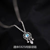 Sterling Silver Moonstone Necklace With Geometric Drop Pendant And Dreamcatcher Inspired Design For Women
