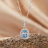 Sterling Silver Natural Color Amethyst Geometric Pendant Collarbone Necklace With Gemstones