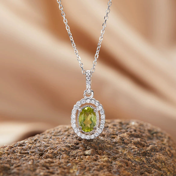 Sterling Silver Natural Color Amethyst Geometric Pendant Collarbone Necklace With Gemstones