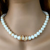 Sterling Silver Natural Freshwater Pearl Geometric Clavicle Necklace With Electroplating