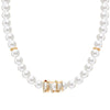 Sterling Silver Natural Freshwater Pearl Geometric Clavicle Necklace With Electroplating