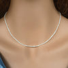 Sterling Silver Natural Freshwater Pearl Rice Bead Clavicle Chain With Geometric Design And Electroplating