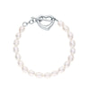 Sterling Silver Natural Freshwater Pearl Rice Bead Clavicle Chain With Geometric Design And Electroplating