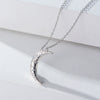 Sterling Silver Necklace With Diamond And Moon Geometric Design For Women
