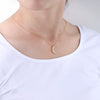 Sterling Silver Necklace With Diamond And Moon Geometric Design For Women