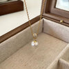 925 Sterling Silver Necklace With Geometric Pattern Pearl And Diamond
