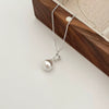 925 Sterling Silver Necklace With Geometric Pattern Pearl And Diamond