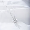 Sterling Silver Oil Dripping Small Flower Pendant Necklace For Women