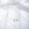Sterling Silver Oil Dripping Small Flower Pendant Necklace For Women