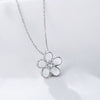 Sterling Silver Oil Dripping Small Flower Pendant Necklace For Women