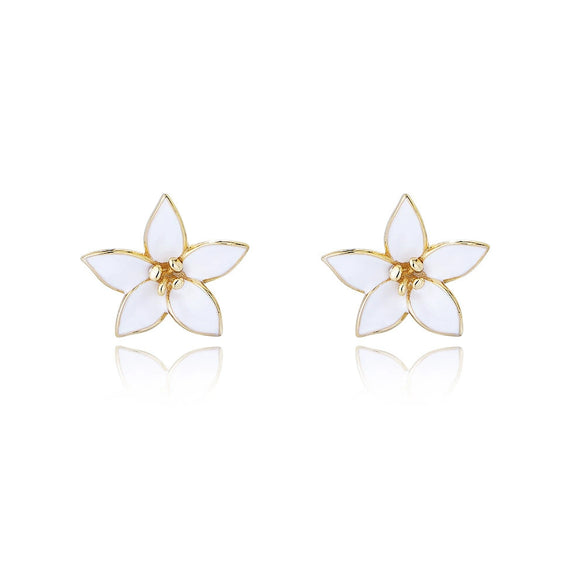 Sterling Silver Oil Drop Flower Earrings For Women