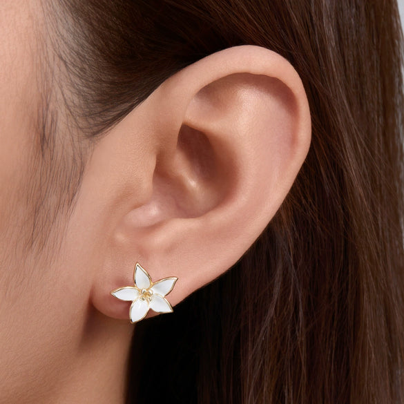 Sterling Silver Oil Drop Flower Earrings For Women