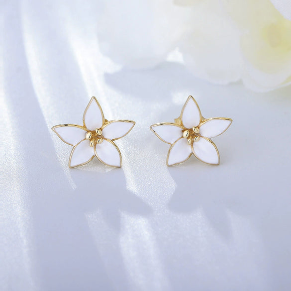 Sterling Silver Oil Drop Flower Earrings For Women
